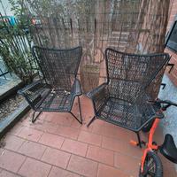 Poltrone da giardino in rattan nere