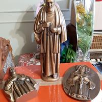 STATUE IN BRONZO PADRE PIO E MADONNA CON GESÙ 