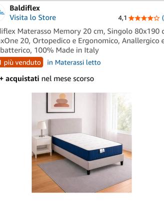 Materasso e rete letto singolo
