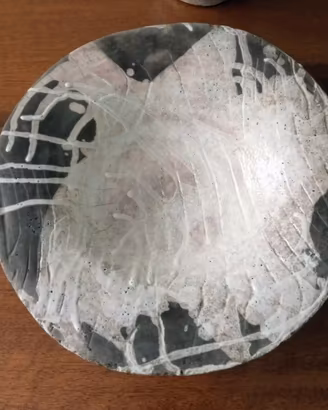 Piatto in ceramica RAKU fatto a mano 