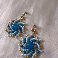 Orecchini eleganti pietre dure agata blu vortice 