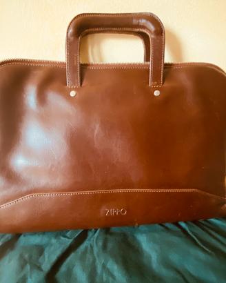 Borsa da lavoro ZIPPO in pelle marrone - porta pc
