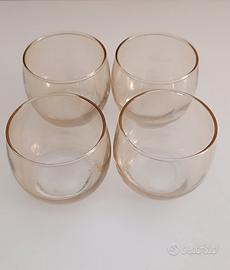 4 bicchieri da amaro in vetro fumé