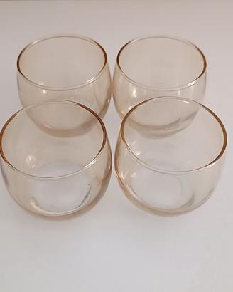 4 bicchieri da amaro in vetro fumé