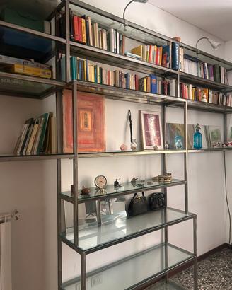 Libreria Modulare Design Modernariato Acciaio e Cr