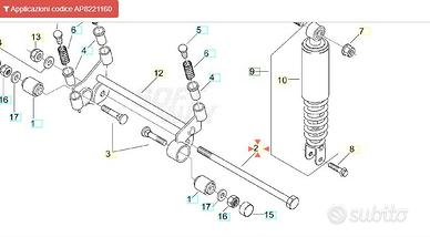Perno motore Aprilia Scarabeo 50 AP8221160