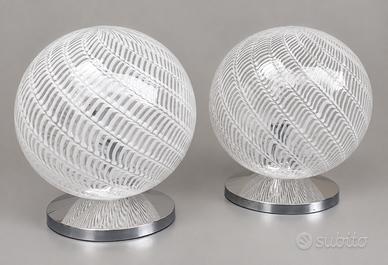 Coppia lampade Murano anni ’70 vetro spina dipesce