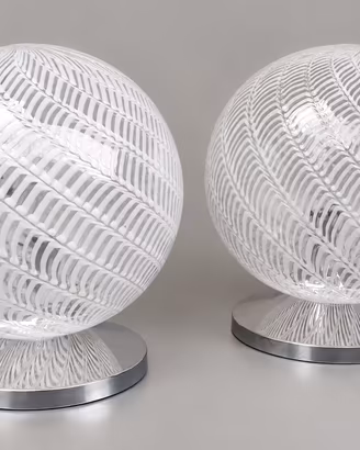 Coppia lampade Murano anni ’70 vetro spina dipesce
