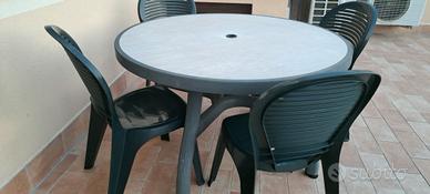 Tavolo  smontabile da giardino 4 sedie Grandsoleil