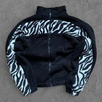 Giacca in pile oversize zebrata Y2K - taglia S