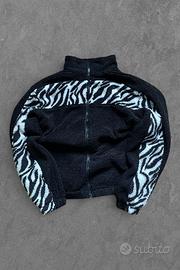 Giacca in pile oversize zebrata Y2K - taglia S