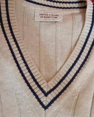 maglione scollo a V sportivo