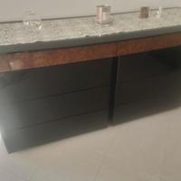 Cassettiera nera e 2 comodini