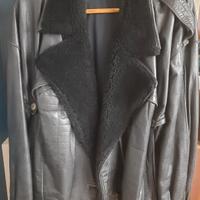 Giacca nera in pelle anni '80