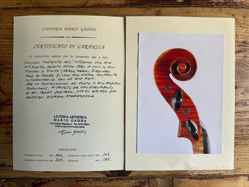 Violino Gadda, Mantova 1980, certificato, antico