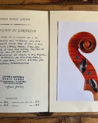 Violino Gadda, Mantova 1980, certificato, antico