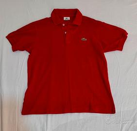 Polo Lacoste Rossa - Taglia 3 (S) - 100% Cotone