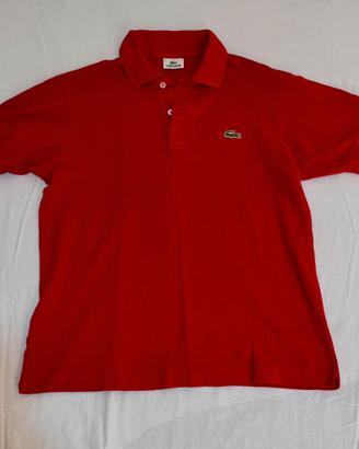 Polo Lacoste Rossa - Taglia 3 (S) - 100% Cotone