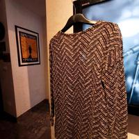 Cardigan aperto lungo nero/bianco a trama zigzag