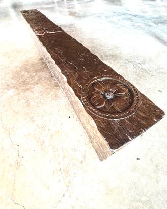 Architrave antica in teak intarsiata