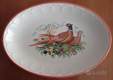 Grande piatto ovale ceramica VARM decorato a mano