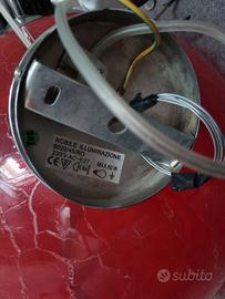 lampadario globo a sospensione rosso