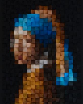 Quadro a mosaico in legno