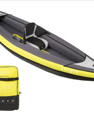 Canoa-kayak monoposto gonfiabile gialla