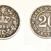 Moneta 20 centesimi 1894 umberto i