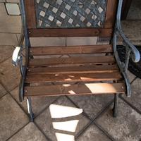 Sedia in legno e ferro battuto