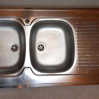Lavello cucina 2 vasche reversibile in acciaio