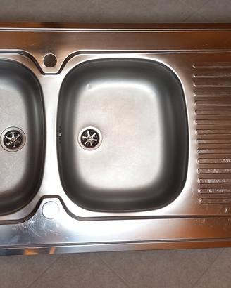 Lavello cucina 2 vasche reversibile in acciaio