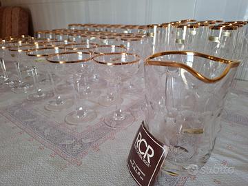 Set bicchieri in cristallo RCR con bordo dorato