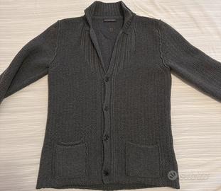 Cardigan Uomo TRU TRUSSARDI Grigio Maglione Lana