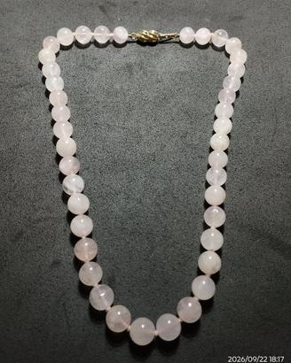 Collana quarzo rosa Vintage Made in Italy