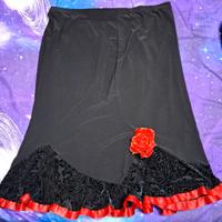 Gonna nera ROSA THEA ricamo floreale Mis. L Usata