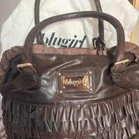 Borsa Blugirl in pelle marrone con rouches