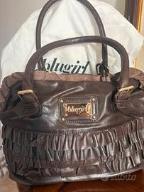Borsa Blugirl in pelle marrone con rouches