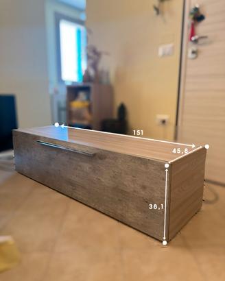 Mobile TV con contenitore – effetto legno e cement