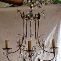 Lampadario a gocce argentato