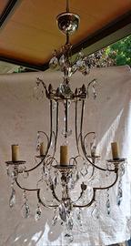 Lampadario a gocce argentato