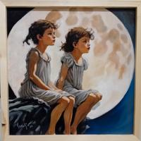 mio dipinto ad olio su tela applicata su tavola 40