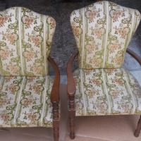 Coppia antiche poltrone sedie salotto stanza lett