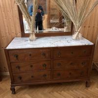 Comò anni '30 con piano in marmo e specchio