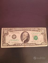 Banconota 10 dollari 1981 lettera "L"