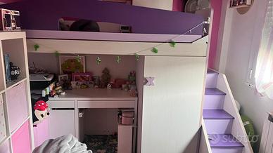 letto soppalco con scaletta