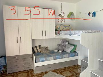 Cameretta bambini ponte 3 letti