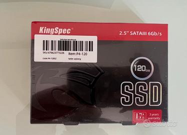 SSD KingSpec 120GB 2,5” SATA III nuovo sigillato