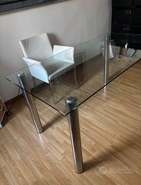Tavolo / scrivania in cristallo