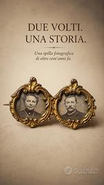 Antica spilla doppia ad memoriam placc oro 1900